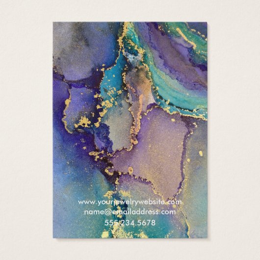 色数々の金ゴールド液体芸術耳飾りディスプレイ (裏面)