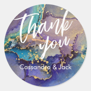 色数々の金ゴールド液抽象芸術アカジュアルール ラウンドシール