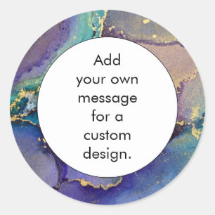 色数々の金ゴールド液抽象芸術アーカスタムトDIY ラウンドシール