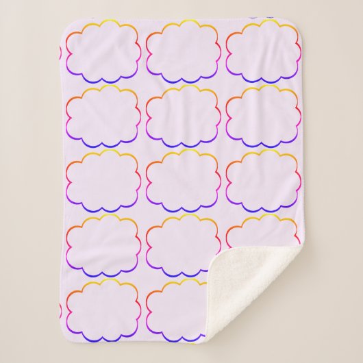 色数々の雲シェルパ毛布 シェルパブランケット (正面)