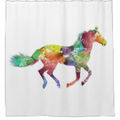 色数々の馬シャワーカーテン シャワーカーテン (正面)