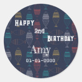 色数々の魚の柄シール ラウンドシール (正面)