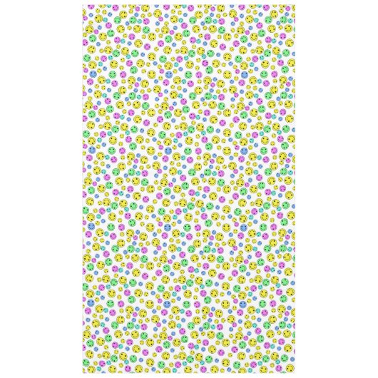色数々の鮮やかな絵文字顔 テーブルクロス (正面)