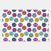 色数々のRPG D20サイコロ ラッピングペーパーシート (正面)