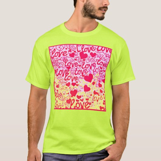 色柄鮮やかの愛 Tシャツ (正面)