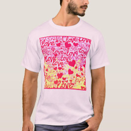 色柄鮮やかの愛 Tシャツ
