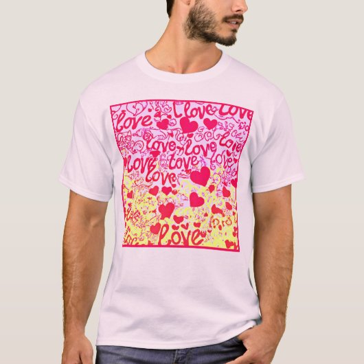 色柄鮮やかの愛 Tシャツ (正面)