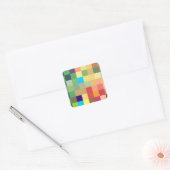 色正方形の背景抽象芸術幾何学的パターン スクエアシール (封筒)