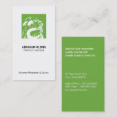 色正方形モノグラム(緑) 名刺 (正面/裏面)