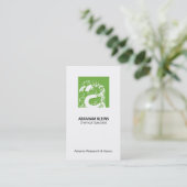 色正方形モノグラム(緑) 名刺 (スタンド正面)