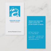 色正方形モノグラム（青） 名刺 (正面/裏面)