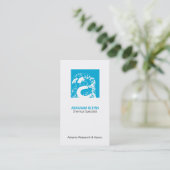 色正方形モノグラム（青） 名刺 (スタンド正面)