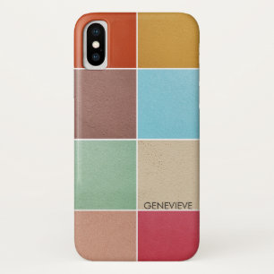 色正方形モノグラム iPhone X ケース