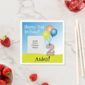 色気球チャイルドの2回目の誕生日の写真 スタンダードカクテルナプキン (インサイチュ)