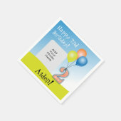 色気球チャイルドの2回目の誕生日の写真 スタンダードカクテルナプキン (角)