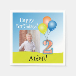 色気球チャイルドの2回目の誕生日の写真 スタンダードカクテルナプキン