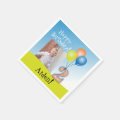 色気球チャイルドの2回目の誕生日の写真 スタンダードカクテルナプキン (角)