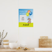 色気球チャイルドの2回目の誕生日の写真 ポスター (キッチン)