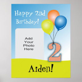 色気球チャイルドの2回目の誕生日の写真 ポスター