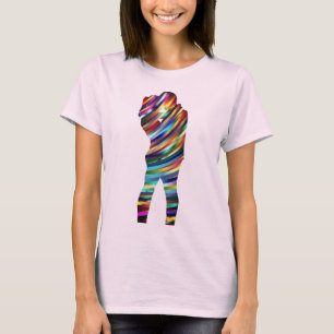 色波ロマンチックなカップル Tシャツ