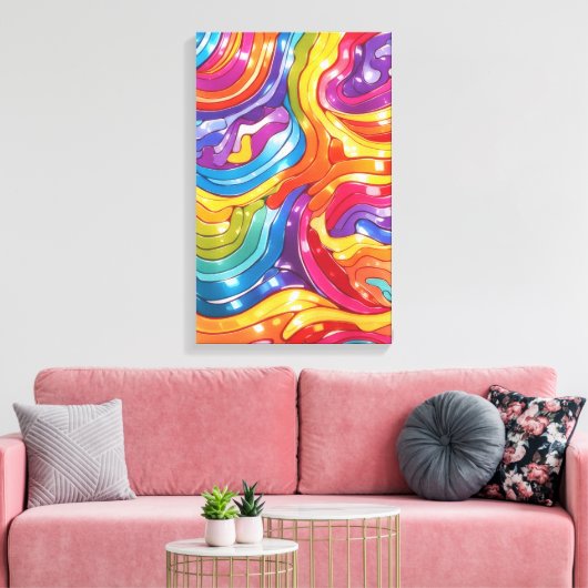 色流カラフル抽象芸術ウォールアート キャンバスプリント (インサイチュ (リビング))