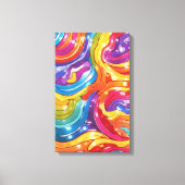 色流カラフル抽象芸術ウォールアート キャンバスプリント (正面)