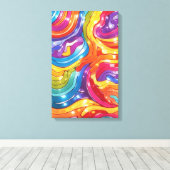 色流カラフル抽象芸術ウォールアート キャンバスプリント (インサイチュ (ウッドフロア))