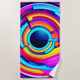 色流:アートの輝くエッセンス鮮やか ビーチタオル