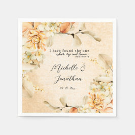 色淡い色の色の秋のフローラ結婚病 スタンダードカクテルナプキン