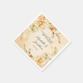色淡い色の色の秋のフローラ結婚病 スタンダードカクテルナプキン (角)