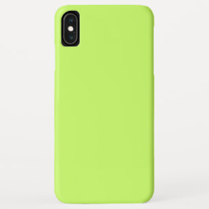 色淡い黄無地の緑 iPhone XS MAXケース