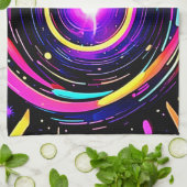 色渦アート キッチンタオル (折り畳み)