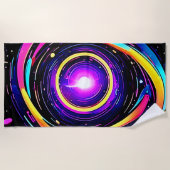 色渦アート ビーチタオル (正面)