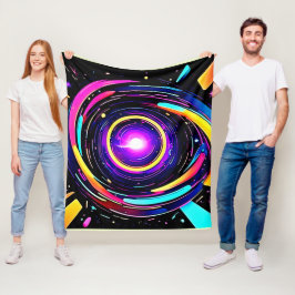 色渦アート フリースブランケット