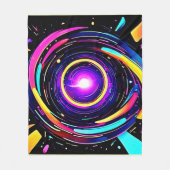 色渦アート フリースブランケット (正面)