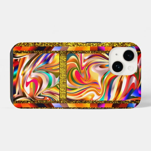 色渦巻形の iPhoneケース (裏面横)