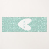 色点プリントとハート パーソナライズされた ヨガマット (正面(横))