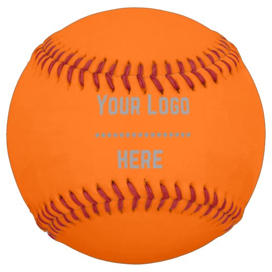 色無地のネオン+オレンジ – ロゴ ソフトボール (正面)