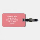色無地の平色ダークコーラルピンク ラゲッジタグ (裏面横)