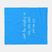 色無地の明中間プレーン青 フリースブランケット (正面(横))