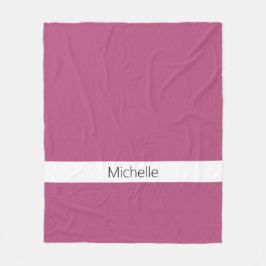 色無地の温ピンクエレガントモノグラムの フリースブランケット