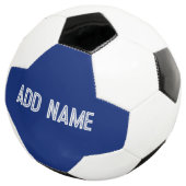色無地の濃い青 – 名前の追加 サッカーボール (3/4)