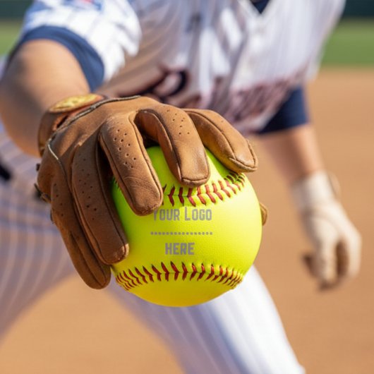 色無地の蛍光黄色 – ロゴ ソフトボール