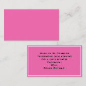 色無地の：ホットピンク#2 名刺 (正面/裏面)