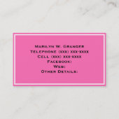 色無地の：ホットピンク#2 名刺 (裏面)