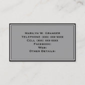 色無地の：濃い灰色 名刺 (裏面)