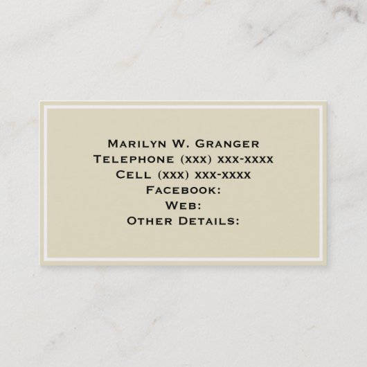 色無地の：砂ベージュ 名刺 (裏面)