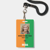 色無地のMEDIA PASS – 写真I.D.バッジ バッジ (正面（ネックストラップ付）)