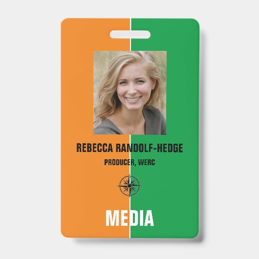 色無地のMEDIA PASS – 写真I.D.バッジ バッジ (正面)