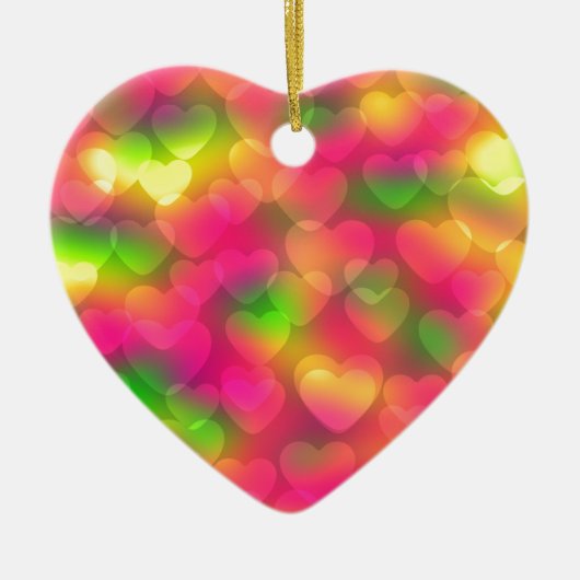 色熱狂する、ハート《写真》ぼけ味ハートオーナメント セラミックオーナメント (正面)